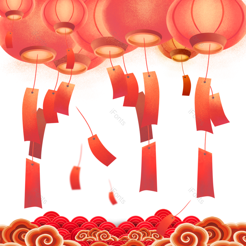 猜灯谜图片,灯谜元素,喜庆PNG,过年免抠素材